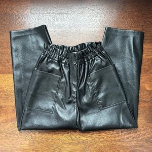 WILFRED ARITZIA Faux Leather Wide Leg Pants